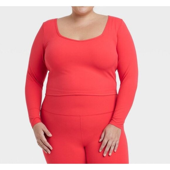 All In Motion - Women's Everyday Soft Long Sleeve Top - Red - XXL - Picture 1 of 15